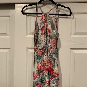 Floral Print Mini Halter Dress